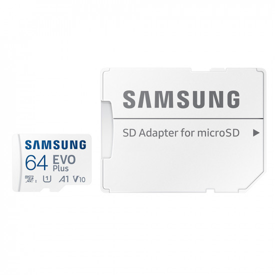 Samsung Memory Card Evo Plus (MB MC64SA/EU) MicroSDXC, 64GB, Class 10, UHS I, U1, V10, A1, 160MB/s, Waterproof White Samsung Memory Card Evo Plus (MB MC64SA/EU) MicroSDXC, 64GB, Class 10, UHS I, U1, V10, A1, 160MB/s, Waterproof White