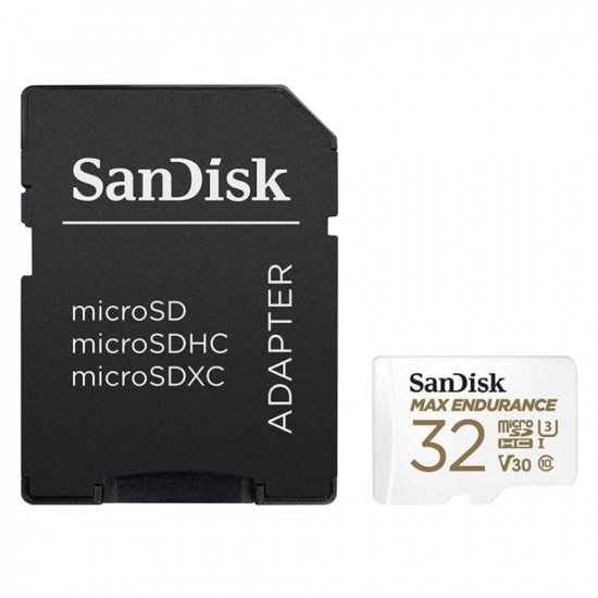SanDisk Memory Card Max Endurance (SDSQQNR 032G GN6IA) Micro SDHC, 32GB, Class 10, Read 100MB/s, UHS I U3, V30 White SanDisk Memory Card Max Endurance (SDSQQNR 032G GN6IA) Micro SDHC, 32GB, Class 10, Read 100MB/s, UHS I U3, V30 White
