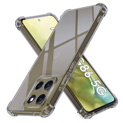 Techsuit Shockproof Clear Silicone Motorola Moto G86 Smoke Black