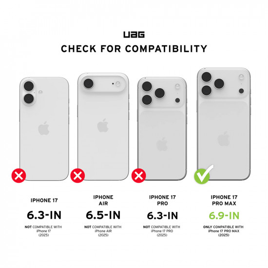 UAG Glass Shield iPhone 17 Pro Max Clear