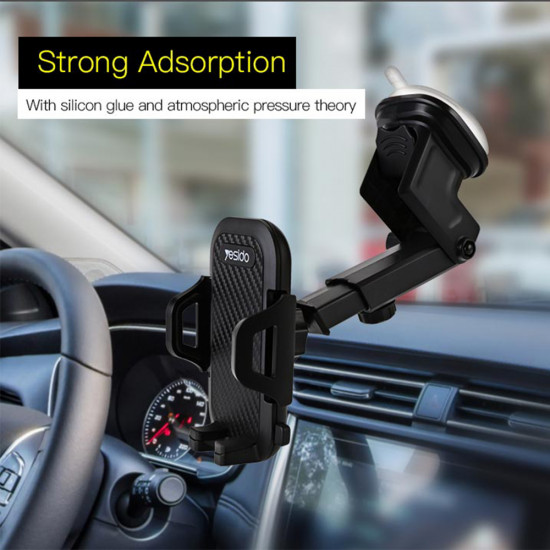 Yesido  Car Holder (C23)  Extendable Arm for Dashboard, Windshield  Black