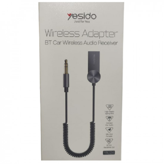 Yesido  Wireless Audio Receiver (YAU24)  Jack 3.5mm to Car Auxiliary  Black
