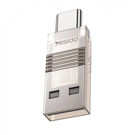 Yesido  Card Reader (GS21)  USB to Type C, TF Card, 480Mbps  Transparent