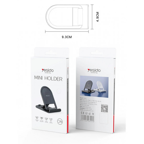 Yesido  Mini Holder (C141)  Angle Adjustable, Folding Design  Black
