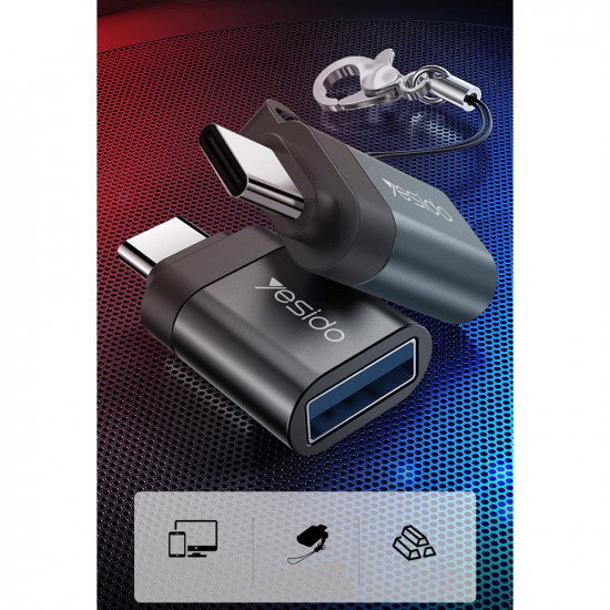 Yesido  OTG Adapter (GS06)  Type C to USB 3.0, Plug & Play, 5Gbps  Black