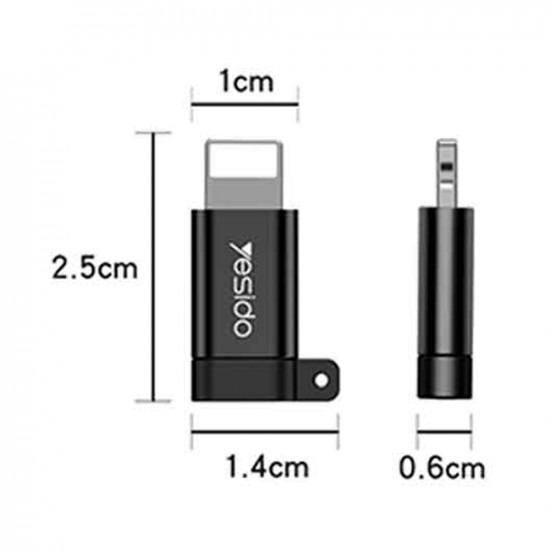 Yesido  OTG Adapter (GS05)  Lightning to Micro USB, Plug & Play, 480Mbps  Black
