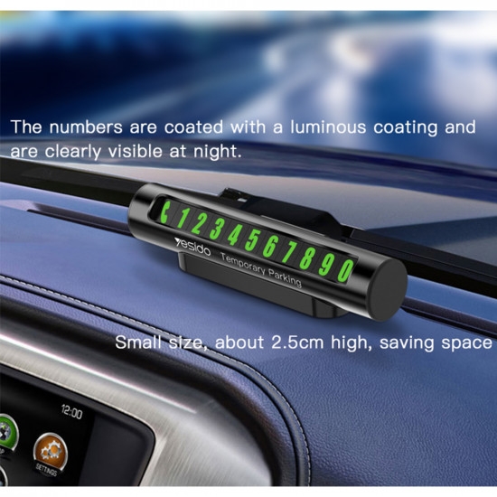 Yesido  Parking Number (C68)  for Dashboard  Black