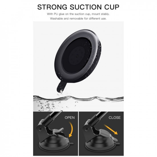 Yesido  Car Holder (C41)  Extendable Arm, 360Β° Rotation Angle, for Dashboard, Windshield  Black