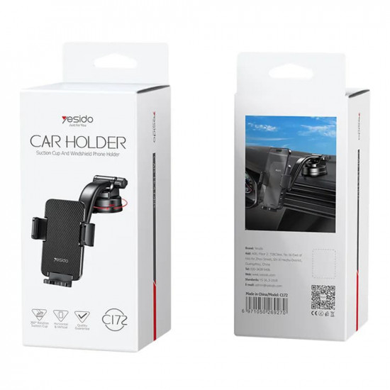 Yesido Car Holder (C172) for Windshield and Dashboard, 360 degree rotation Black Yesido Car Holder (C172) for Windshield and Dashboard, 360 degree rotation Black