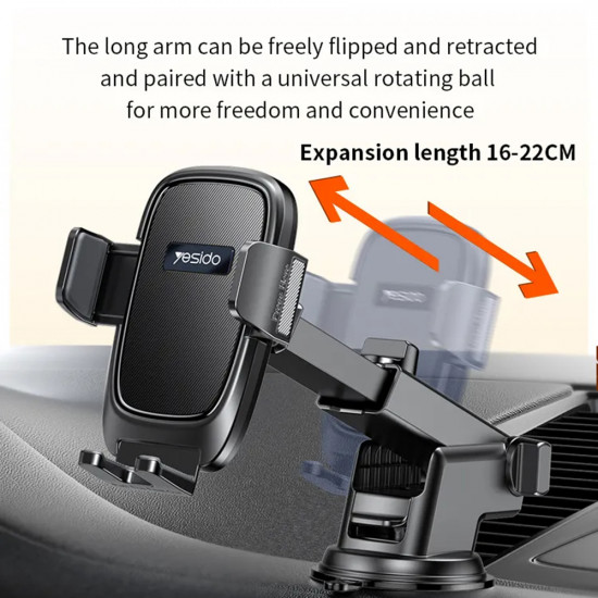 Yesido Car Holder (C262) Gravity Grip, for Dashboard and Windshield Black Yesido Car Holder (C262) Gravity Grip, for Dashboard and Windshield Black