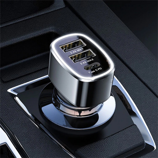 Yesido Car Charger (Y47) Dual USB, Type C, Fast Charging, 49W, Aluminum Alloy Black Yesido Car Charger (Y47) Dual USB, Type C, Fast Charging, 49W, Aluminum Alloy Black