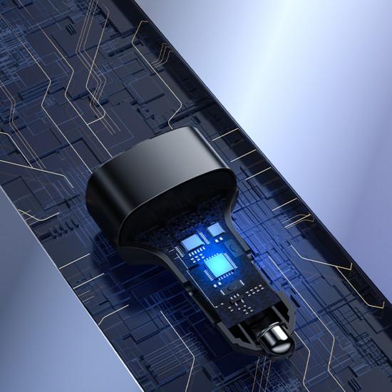 Yesido Car Charger (Y47) Dual USB, Type C, Fast Charging, 49W, Aluminum Alloy Black Yesido Car Charger (Y47) Dual USB, Type C, Fast Charging, 49W, Aluminum Alloy Black