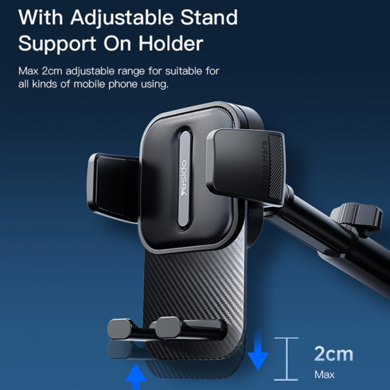 Yesido  Car Holder (C174)  for Windshield and Dashboard  Black