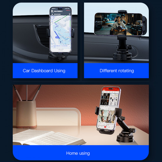 Yesido  Car Holder (C174)  for Windshield and Dashboard  Black