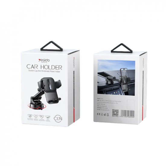 Yesido  Car Holder (C174)  for Windshield and Dashboard  Black