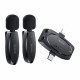 Yesido  (2 pack) Wireless Lavalier Microphones (KR15)  3 in 1 Receiver, TC, Lighting, 3.5mm Jack, 2.4GHz  Black