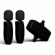 Yesido  (2 pack) Wireless Lavalier Microphones (KR15)  3 in 1 Receiver, TC, Lighting, 3.5mm Jack, 2.4GHz  Black