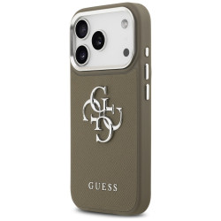 Guess Grained Big 4G Classic Logo Case for iPhone 17 Pro Brown