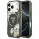 Guess IML Glitter Flowers Triangle MagSafe case for iPhone 17 Pro Max black