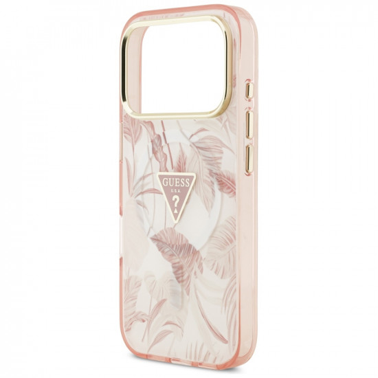Guess Jungle Tonal Triangle MagSafe Case for iPhone 17 Pro Pink