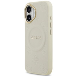 Case Guess Peony Hot Stamp MagSafe for iPhone 17 beige