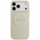 Case Guess Peony Hot Stamp MagSafe for iPhone 17 Pro Max beige