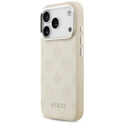 Guess Peony Hot Stamp Script MagSafe Case for iPhone 17 Pro Beige