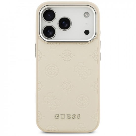 Guess Peony Hot Stamp Script MagSafe Case for iPhone 17 Pro Beige