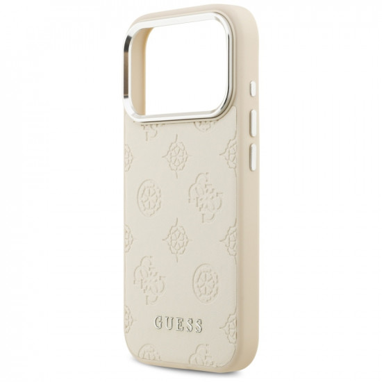 Guess Peony Hot Stamp Script MagSafe Case for iPhone 17 Pro Beige