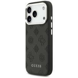 Guess Peony Hot Stamp Script MagSafe Case for iPhone 17 Pro Black