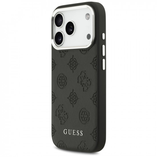 Guess Peony Hot Stamp Script MagSafe Case for iPhone 17 Pro Black