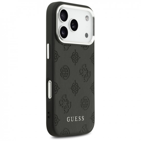 Guess Peony Hot Stamp Script MagSafe Case for iPhone 17 Pro Black