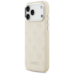 Guess Peony Hot Stamp Script MagSafe Case for iPhone 17 Pro Max Beige