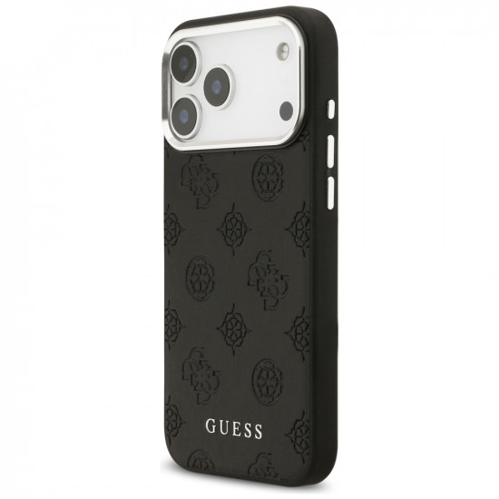 Guess Peony Hot Stamp Script MagSafe Case for iPhone 17 Pro Max Black
