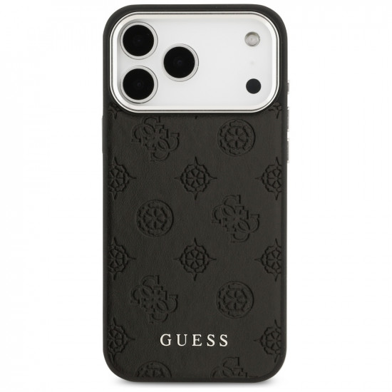 Guess Peony Hot Stamp Script MagSafe Case for iPhone 17 Pro Max Black