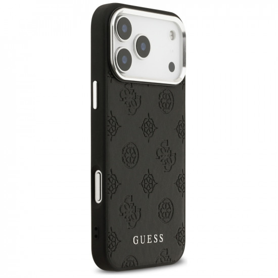 Guess Peony Hot Stamp Script MagSafe Case for iPhone 17 Pro Max Black