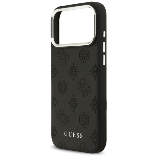 Guess Peony Hot Stamp Script MagSafe Case for iPhone 17 Pro Max Black