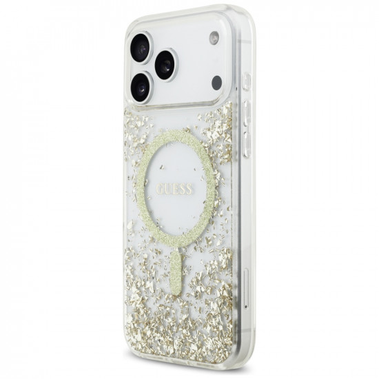 Guess Resin Bottom Glitter MagSafe case for iPhone 17 Pro Max gold Guess Resin Bottom Glitter MagSafe case for iPhone 17 Pro Max gold