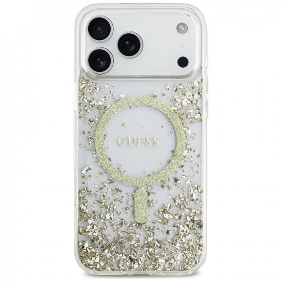Guess Resin Bottom Glitter MagSafe case for iPhone 17 Pro Max gold Guess Resin Bottom Glitter MagSafe case for iPhone 17 Pro Max gold