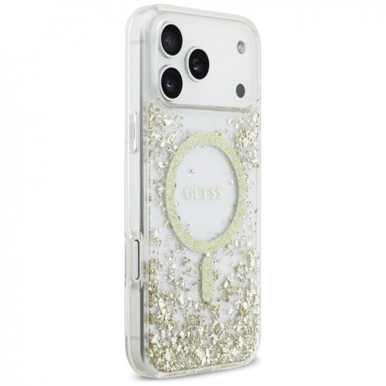 Guess Resin Bottom Glitter MagSafe case for iPhone 17 Pro Max gold Guess Resin Bottom Glitter MagSafe case for iPhone 17 Pro Max gold