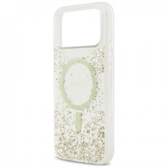 Guess Resin Bottom Glitter MagSafe case for iPhone 17 Pro Max gold Guess Resin Bottom Glitter MagSafe case for iPhone 17 Pro Max gold