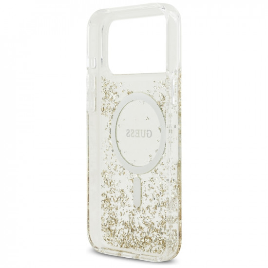 Guess Resin Bottom Glitter MagSafe case for iPhone 17 Pro Max gold Guess Resin Bottom Glitter MagSafe case for iPhone 17 Pro Max gold