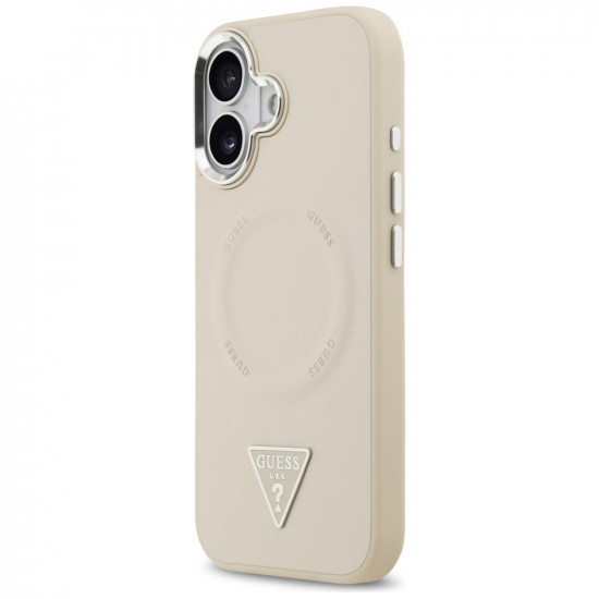 Guess Triangle Logo MagSafe Case for iPhone 17 Beige