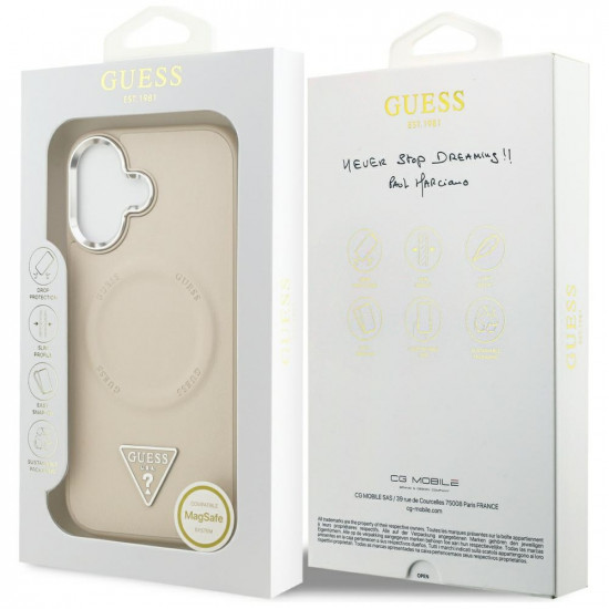 Guess Triangle Logo MagSafe Case for iPhone 17 Beige