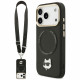 Karl Lagerfeld Big Strap Choupette Metal Logo MagSafe Case for iPhone 17 Pro Black