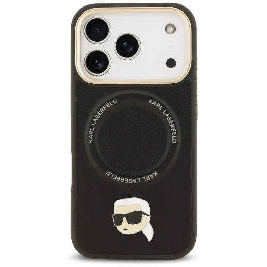 Karl Lagerfeld Big Strap Karl Metal Logo MagSafe Case for iPhone 17 Pro Max Black