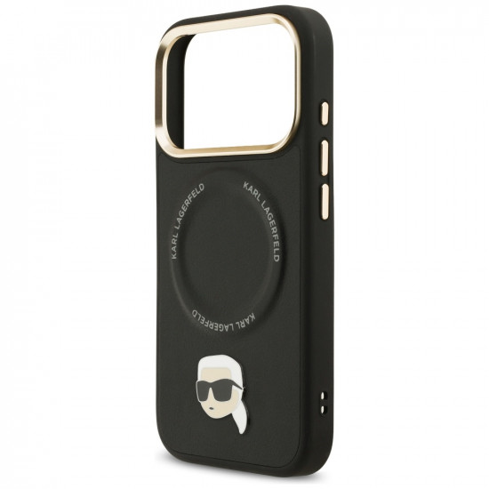 Karl Lagerfeld Big Strap Karl Metal Logo MagSafe Case for iPhone 17 Pro Max Black