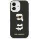 Karl Lagerfeld FW Grained Karl & Choupette Heads Pins & Logo Case for iPhone 17 Black