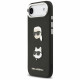 Karl Lagerfeld FW Grained Karl & Choupette Heads Pins & Logo Case for iPhone Air Black