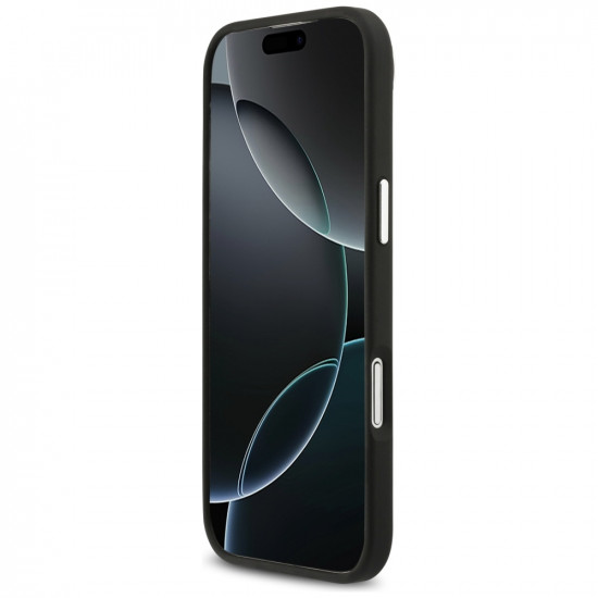 Karl Lagerfeld FW Grained Karl & Choupette Heads Pins & Logo Case for iPhone Air Black